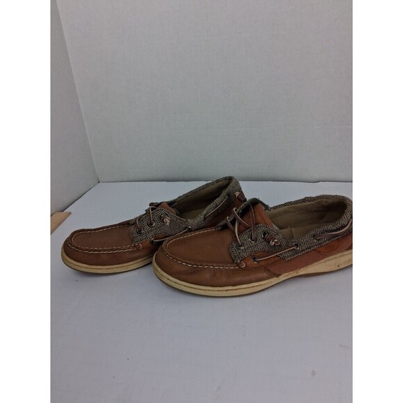 Spreey 7.5 Top Sider Boat Shoes Leather / Fabric Upper Brown Memory Foam #61421 - Picture 12 of 12